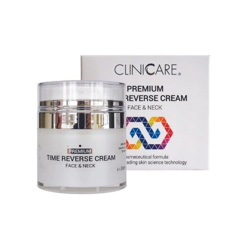 CLINICCARE Premium Time Reverse Cream jar and box